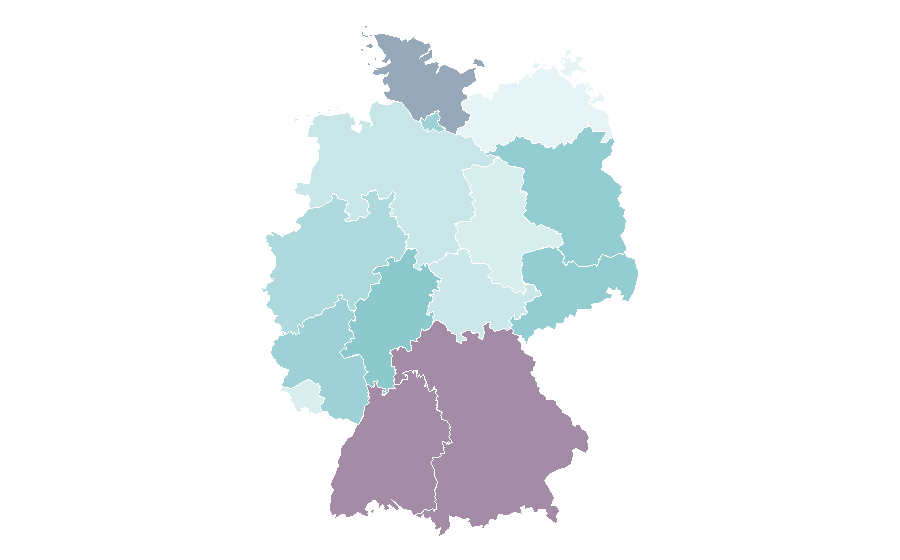 Affinität nach Region — Ecosia, Deutschland
