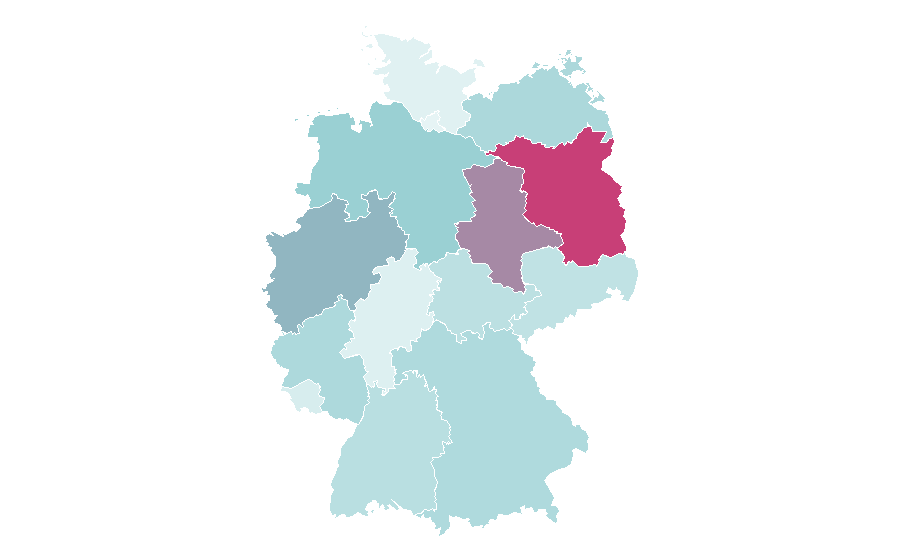 Affinity by region — Eishockey-Bundesliga, Germany