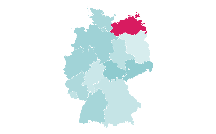 Affinity by region — English studies, Germany