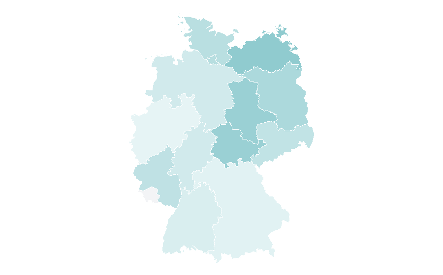 Affinity by region — Environmental technology, Germany