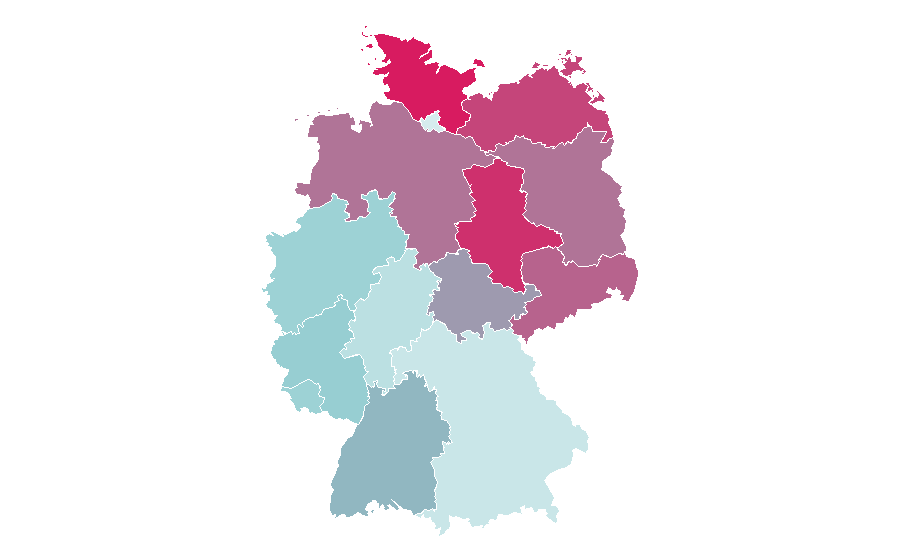 Affinity by region — European Men's Handball Championship, Germany