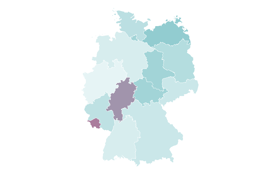 Affinity by region — Exame Nacional do Ensino Médio, Germany