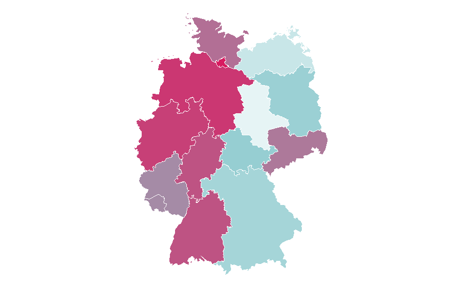 Affinity by region — Faculty (division), Germany
