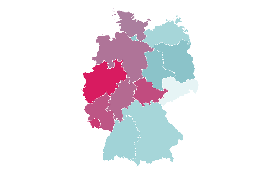 Affinity by region — Family law, Germany