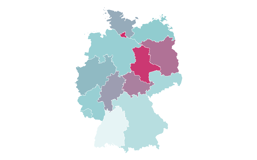 Affinity by region — fashionistas, Germany