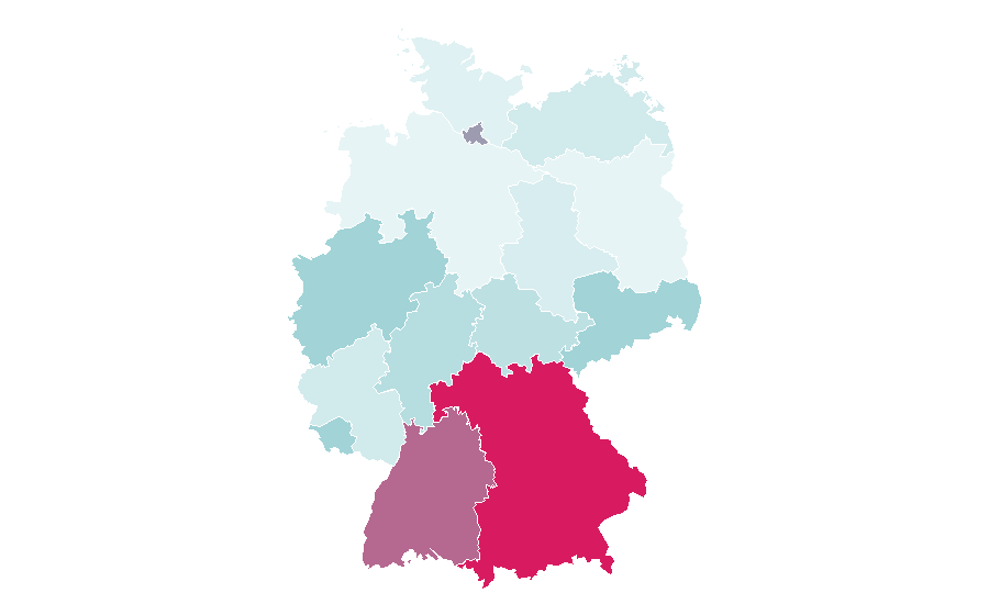 Affinity by region — Free climbing, Germany