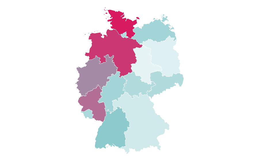 Affinity by region — German studies, Germany
