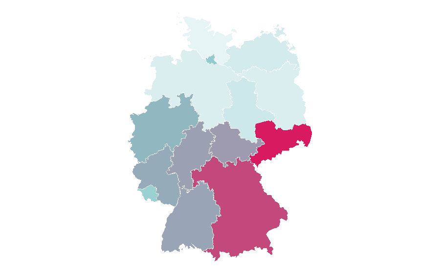 التقارب حسب المنطقة — Giro d'Italia, ألمانيا