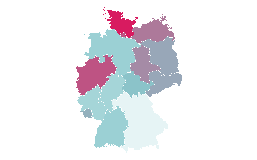 Affinity by region — Grammar, Germany