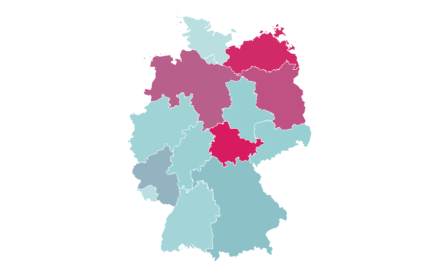 Affinité par région — Gray wolf, Allemagne