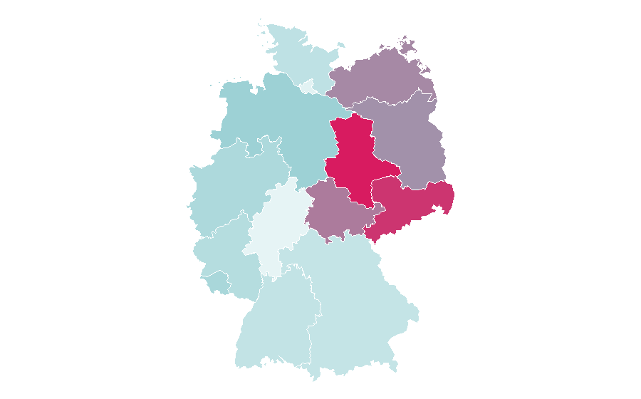 Affinity by region — Gute Zeiten, schlechte Zeiten, Germany