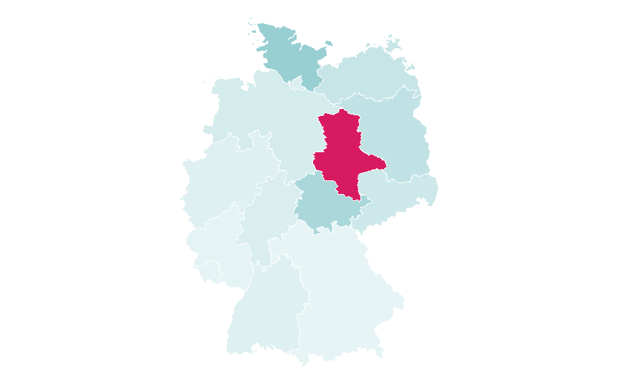 Affiniteit per regio — Handball-Bundesliga, Duitsland