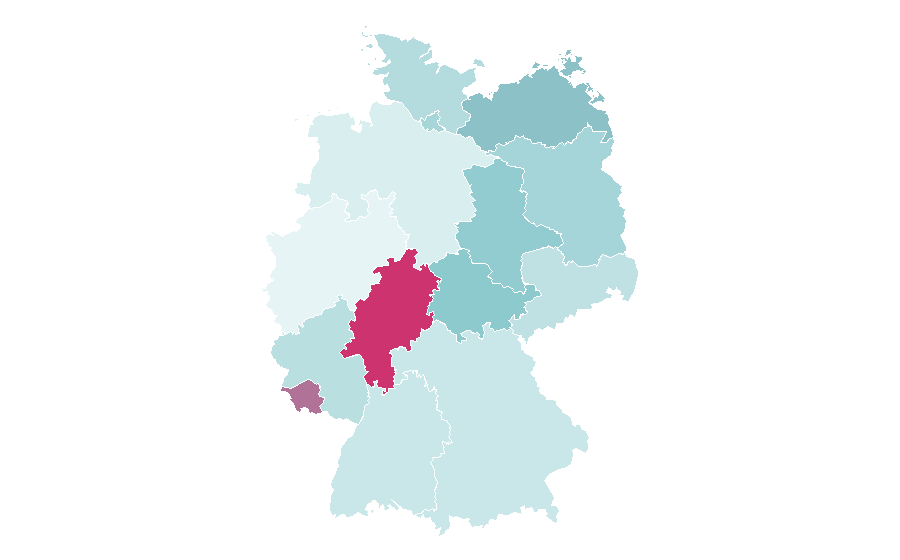 Affinity by region — Hindustani language, Germany