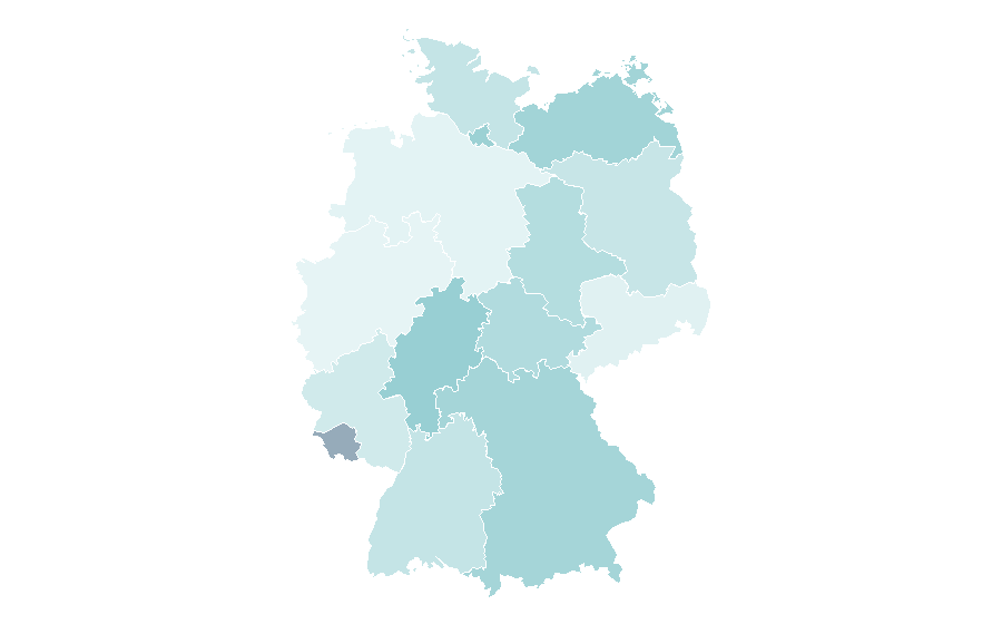 Affinity by region — Hospitality management studies, Germany