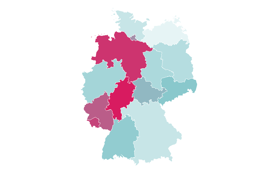 Affinity by region — Humanism, Germany