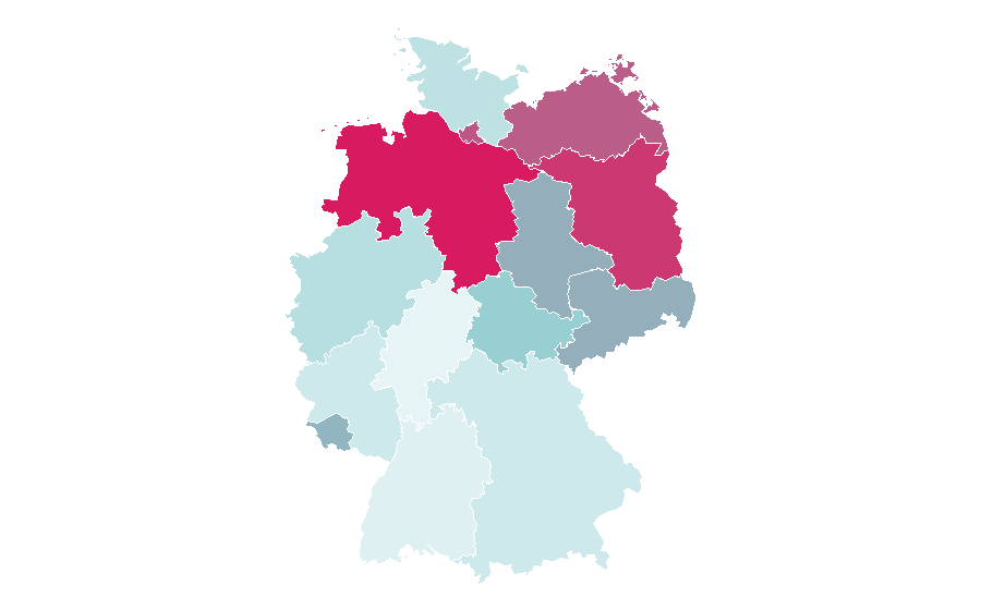 Affinity by region — Hydraulic engineering, Germany