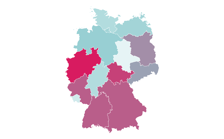 Affinité par région — Indian cuisine, Allemagne