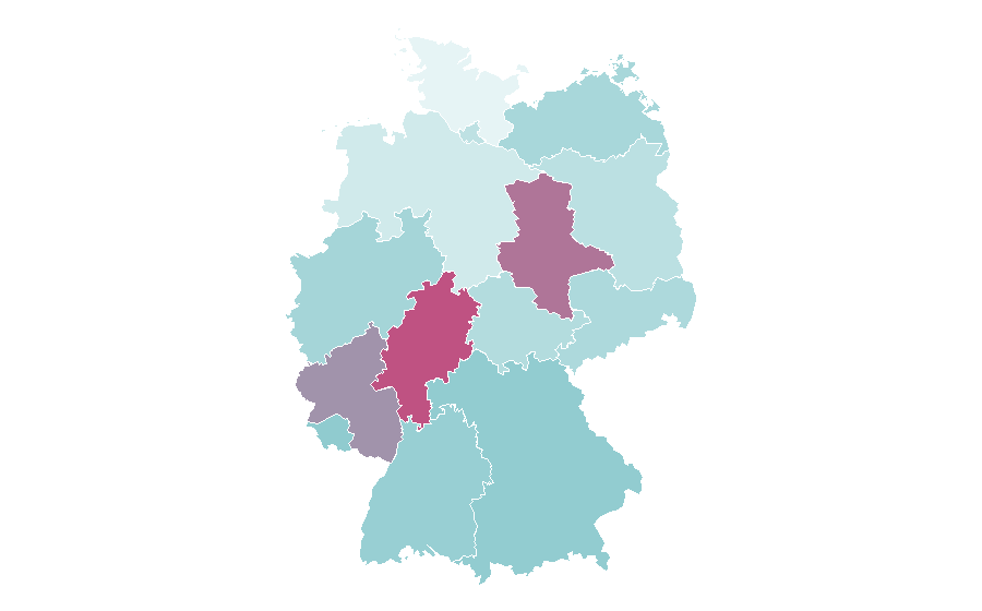Affinity by region — Indian Super League, Germany
