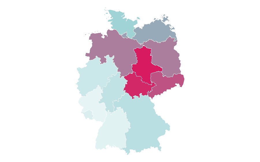 Affinity by region — Intercity-Express, Germany