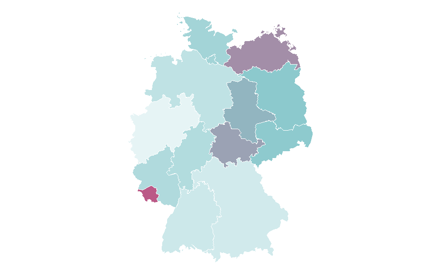 Affinity by region — International organization, Germany