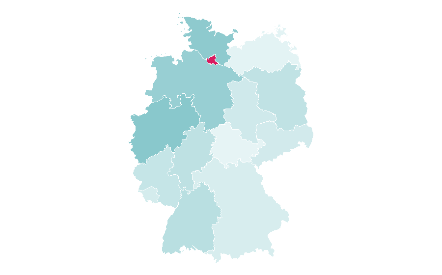 Affinity by region — Islamism, Germany