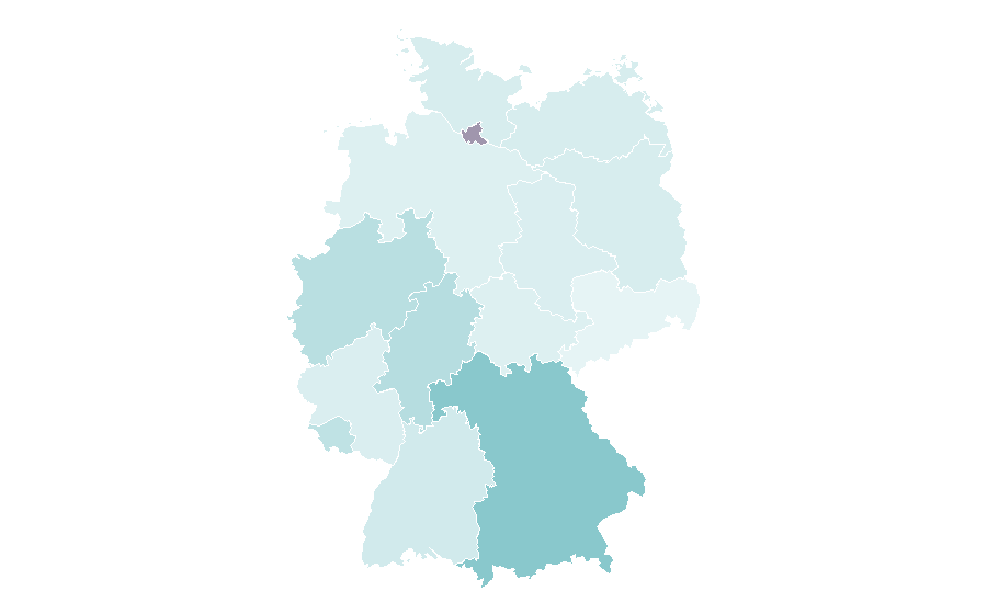 Affinity by region — Israeli cuisine, Germany