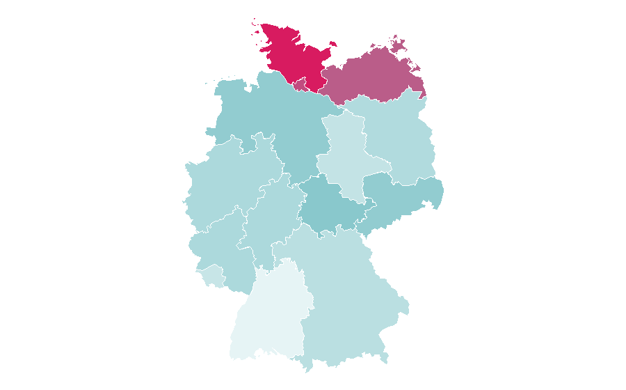 Affinity by region — James Cook, Germany