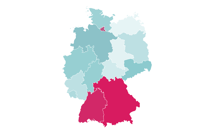 Affinity by region — Jazz dance, Germany