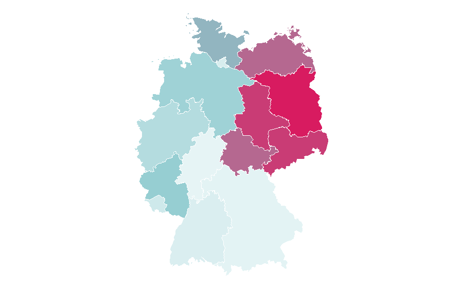 Afinidad por región — Jeanette Biedermann, Alemania