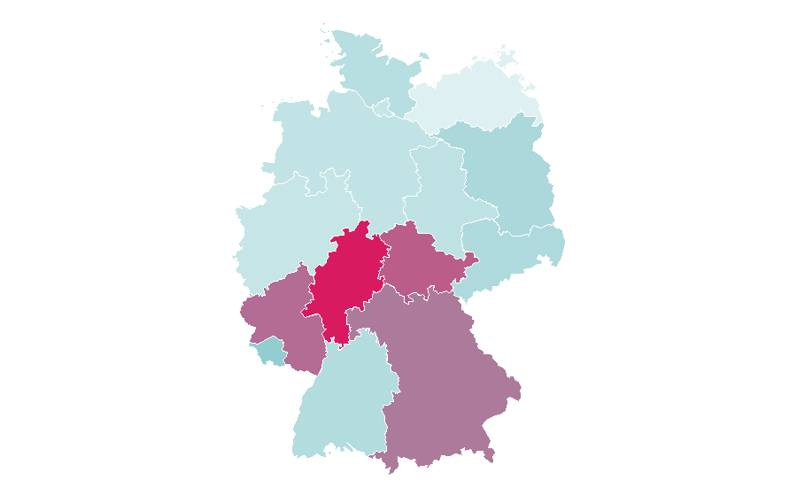 Affinity by region — Journeys, Germany