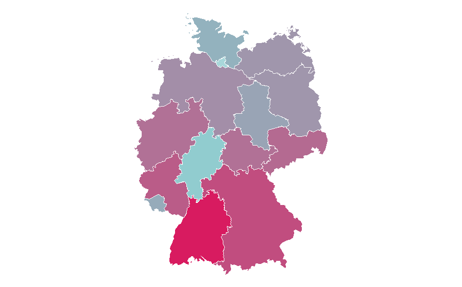 Affinität nach Region — Julian Nagelsmann, Deutschland
