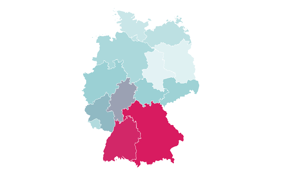 Affinity by region — K2 (TV channel), Germany