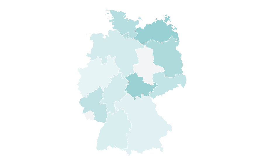 Affinity by region — Kayak fishing, Germany