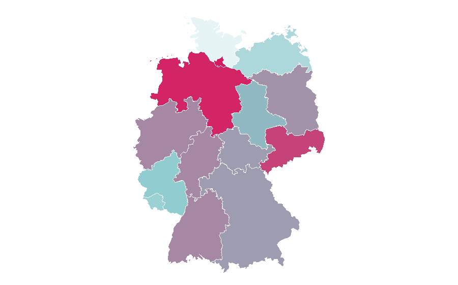Affinity by region — Labour law, Germany