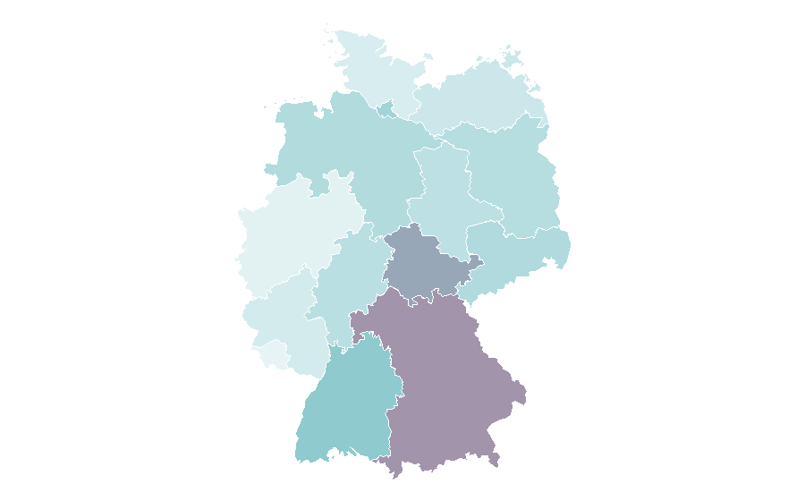 Affinité par région — Landscape architecture, Allemagne