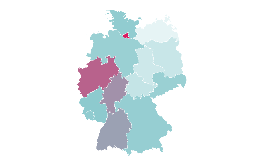 Affinity by region — Language interpretation, Germany