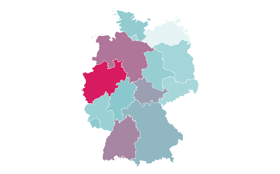 Affinité par région — Learning to read, Allemagne