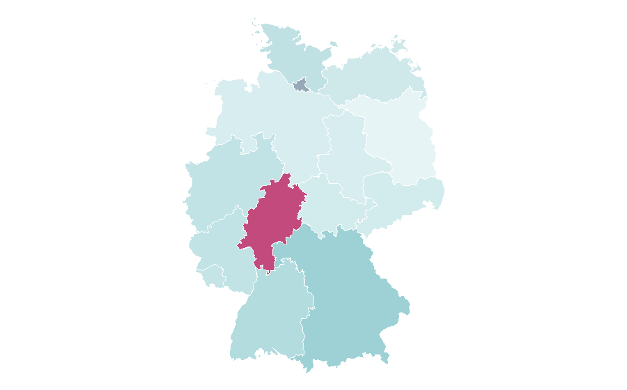 Affinity by region — Liberal arts education, Germany