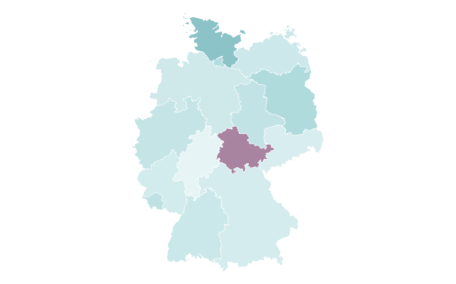 Affinity by region — Literary criticism, Germany
