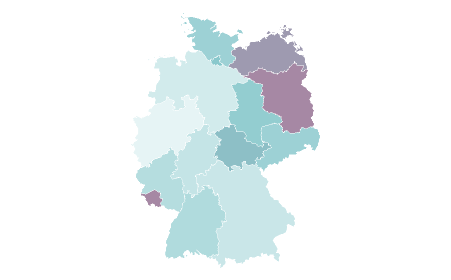 Affinité par région — Long-distance running, Allemagne