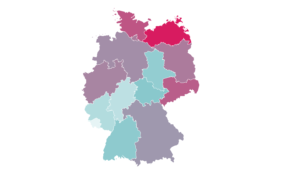 Affinity by region — Longboard (skateboard), Germany
