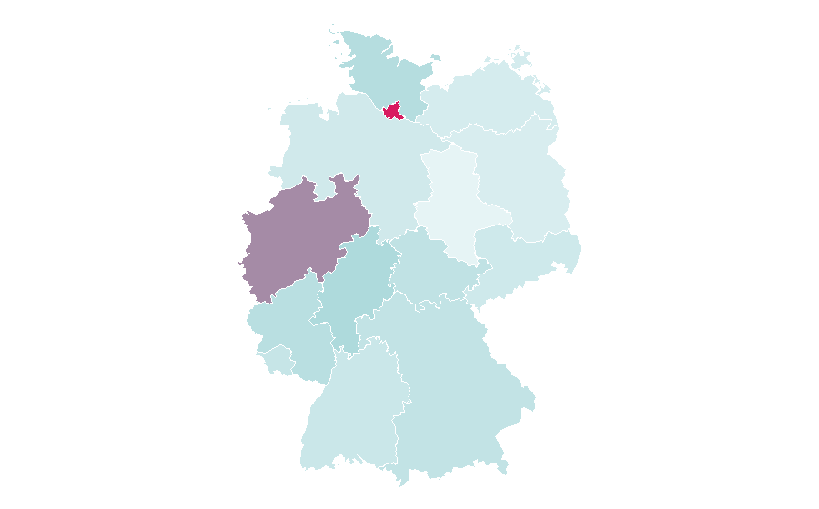 Affinity by region — Louisiana, Germany