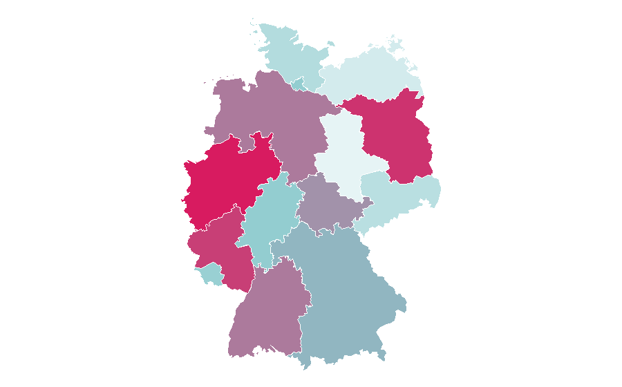 Afinidad por región — Make-up artist, Alemania