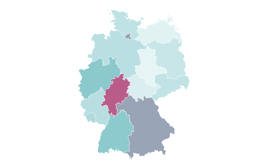 Affinity by region — Master of Laws, Germany