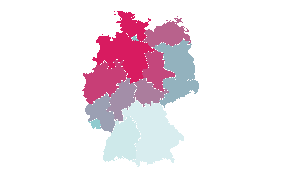 Affinity by region — Max Schradin, Germany