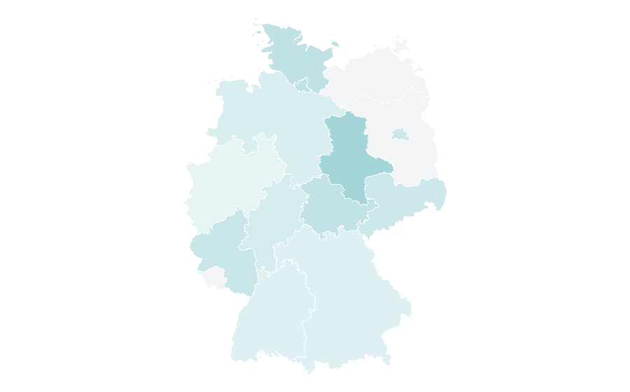 Affinity by region — Men's movement, Germany