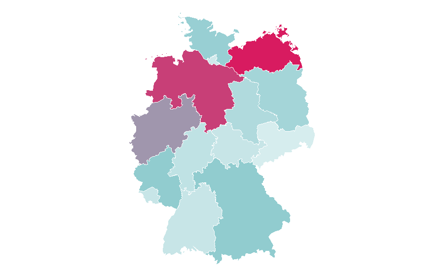 Affinity by region — Milling (machining), Germany