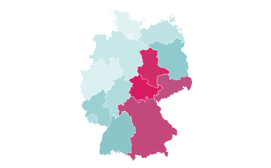 Affinity by region — mister*lady, Germany
