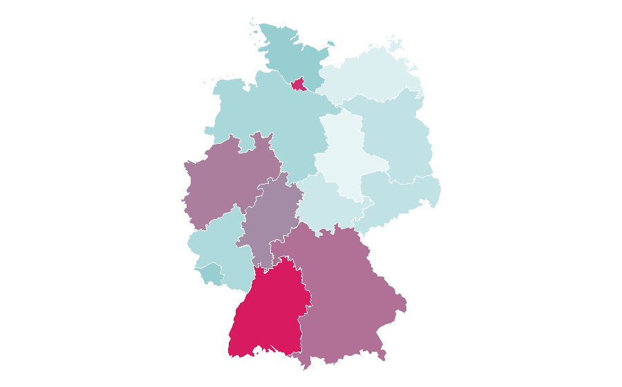 Affinity by region — Modern dance, Germany