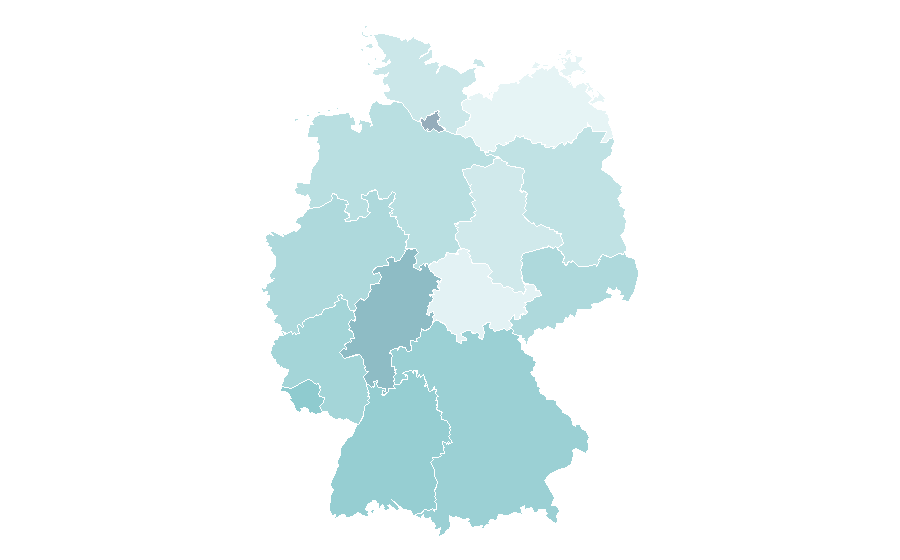 Affinity by region — Muay Thai, Germany